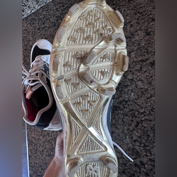 ⚾️ New balance Fantom Fit Baseball cleats custom white gold black men’s 7 - Picture 6 of 7